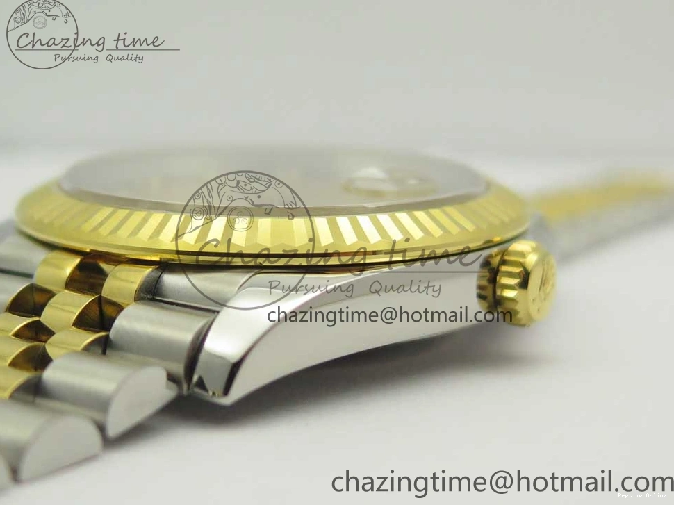 0131 Flexible DateJust 41 126334 904L SS YG DJF 1:1 Best Edition Gold Dial Diamond Markers on SS YG Jubilee Bracelet A 3250